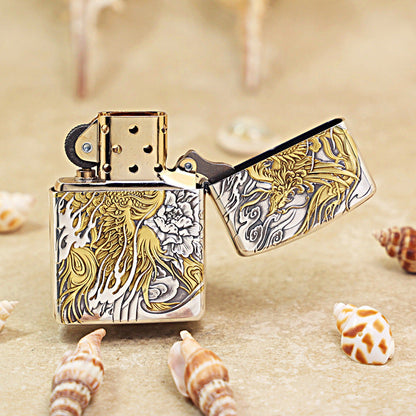 Zippo 'Auspicious Dragon' Intricate Carve Two-Finish - DS115