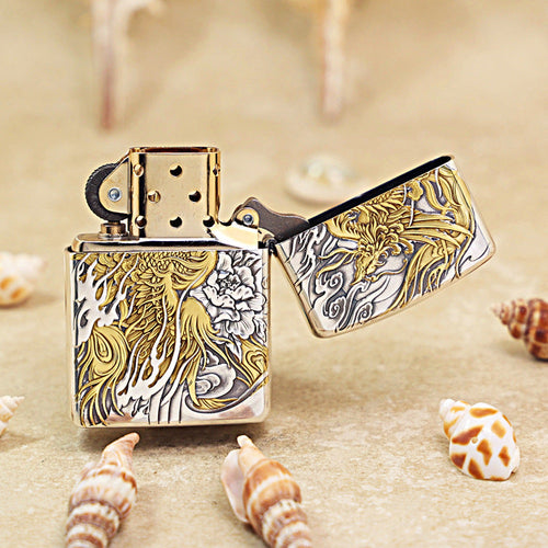 Zippo 'Auspicious Dragon' Intricate Carve Two-Finish - DS115