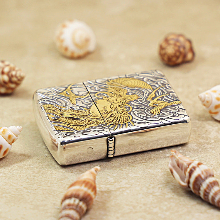 Zippo 'Auspicious Dragon' Intricate Carve Two-Finish - DS115