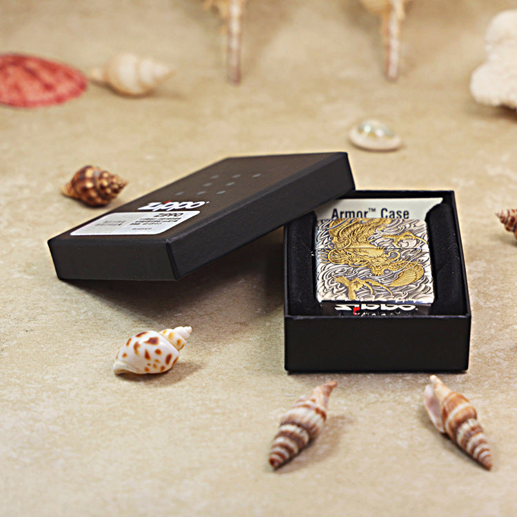 Zippo 'Auspicious Dragon' Intricate Carve Two-Finish - DS115