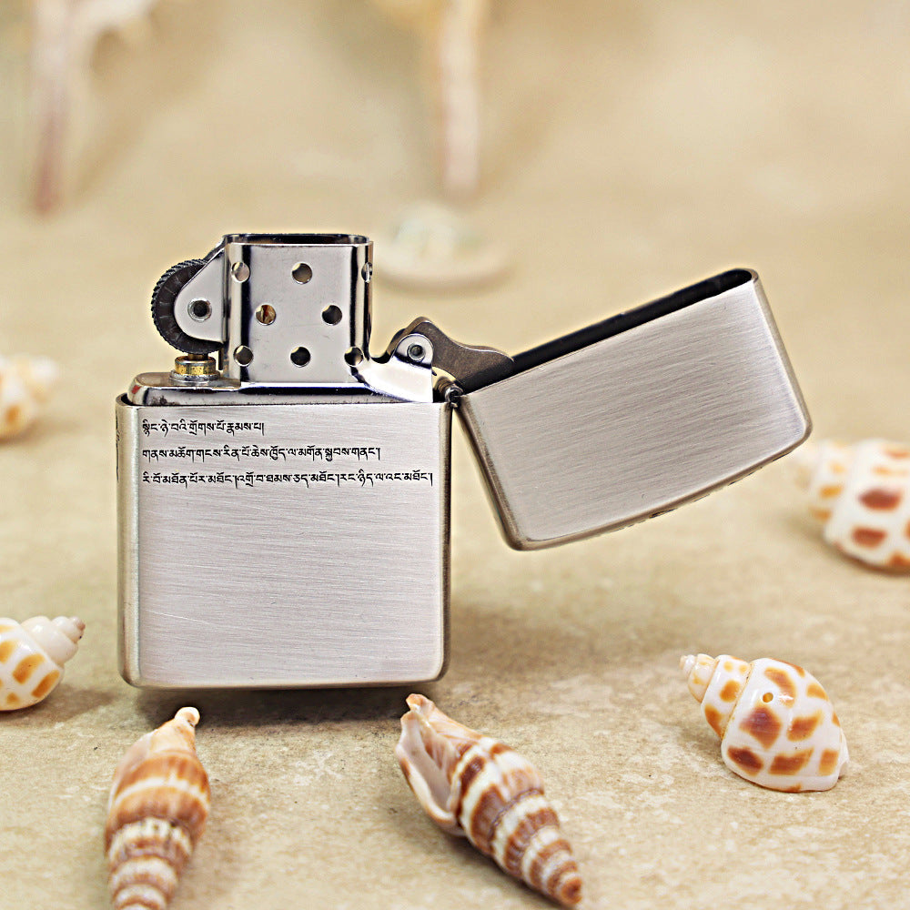 Zippo Textured Steel Hue Decorated Mount Kailash Snow Peak - CS24