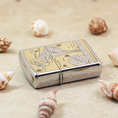 Zippo Textured Steel Intricate Chiseled Pin-Up Maiden Smoking in the Wind - SC25