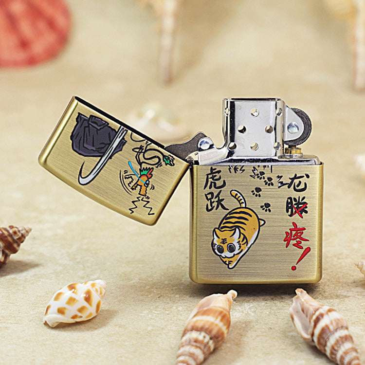 Zippo Textured Smoked Bronze 'Dragon Soaring Tiger Leaping' - DS131