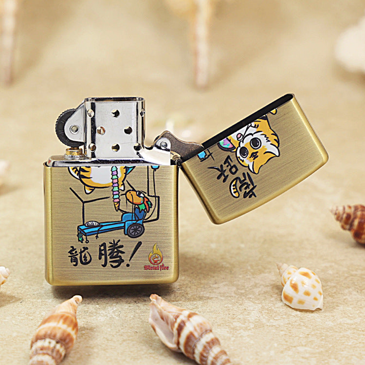 Zippo Textured Smoked Bronze 'Dragon Soaring Tiger Leaping' - DS131
