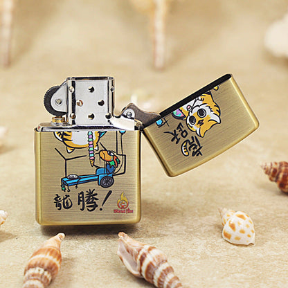 Zippo Textured Smoked Bronze 'Dragon Soaring Tiger Leaping' - DS131
