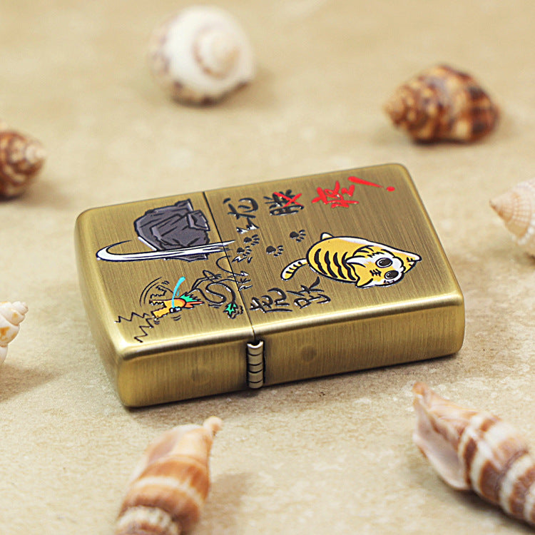 Zippo Textured Smoked Bronze 'Dragon Soaring Tiger Leaping' - DS131