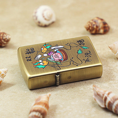 Zippo Textured Smoked Bronze 'Two Dragons Washing a Pig' - DS130