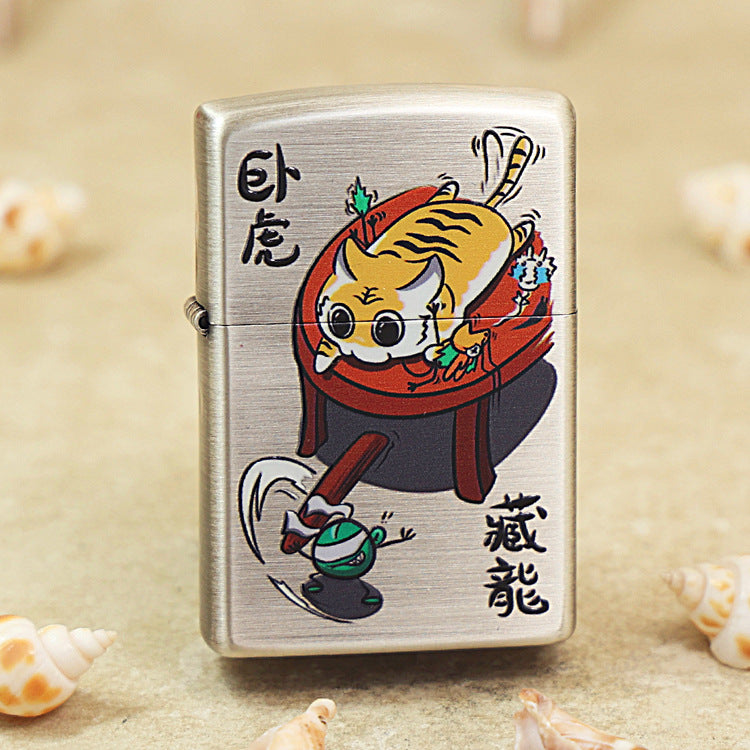 Zippo Textured Smoked Steel 'Crouching Tiger Hidden Dragon' - DS128
