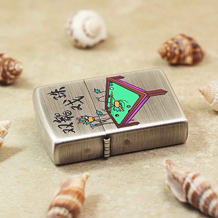 Zippo Textured Smoked Steel 'Two Dragons Playing Billiard' - DS129