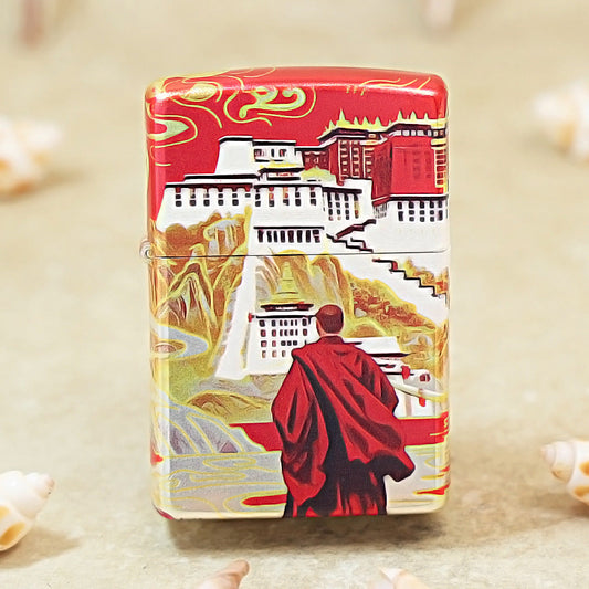 Zippo Hue Decorated Monk and Potala Palace in Tibet - CS22