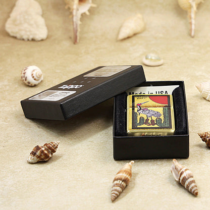 Zippo Crane and Cactus Gold Plate - Animal Collection - JP55