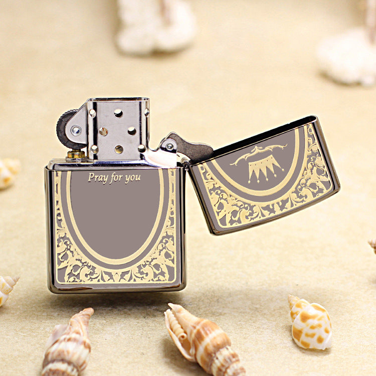 Zippo Crown Crucifix Obsidian Ice - KR04