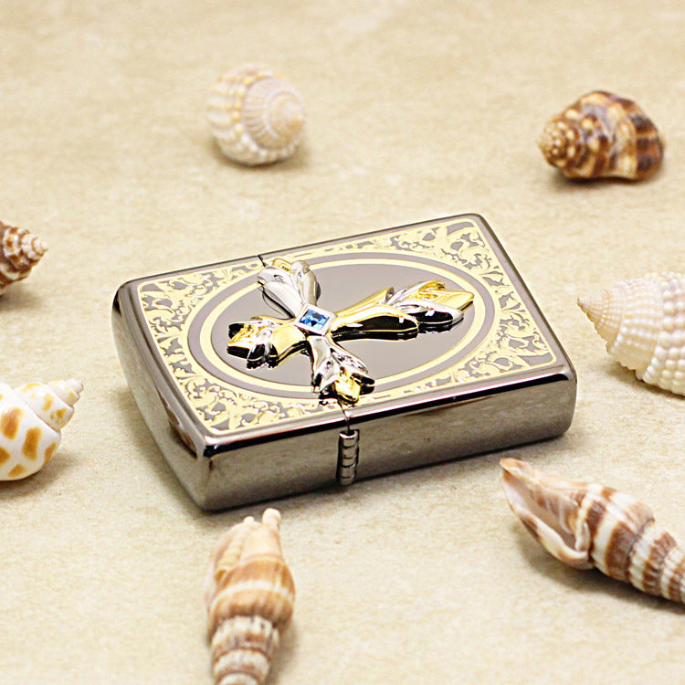 Zippo Crown Crucifix Obsidian Ice - KR04