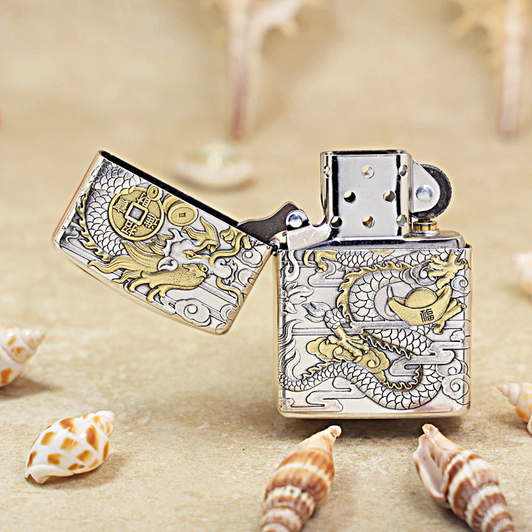 Zippo 'Dragon Brings Wealth' Intricate Carve - DS110