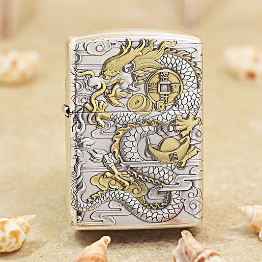 Zippo 'Dragon Brings Wealth' Intricate Carve - DS110