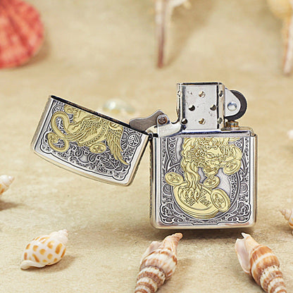 Zippo Dual-Finish 'Fortune Pixiu' Bamboo Box Version - 162-DS51
