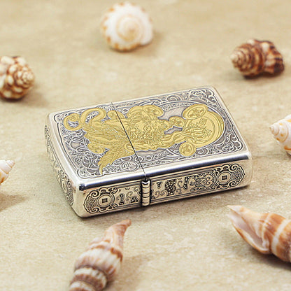 Zippo Dual-Finish 'Fortune Pixiu' Bamboo Box Version - 162-DS51