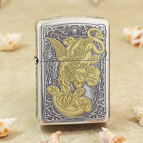 Zippo Dual-Finish 'Fortune Pixiu' Bamboo Box Version - 162-DS51