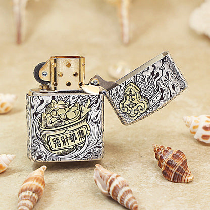 Zippo Dual-Finish Pixiu Prosperity Version (Deluxe Leather Box) - 168-DS17