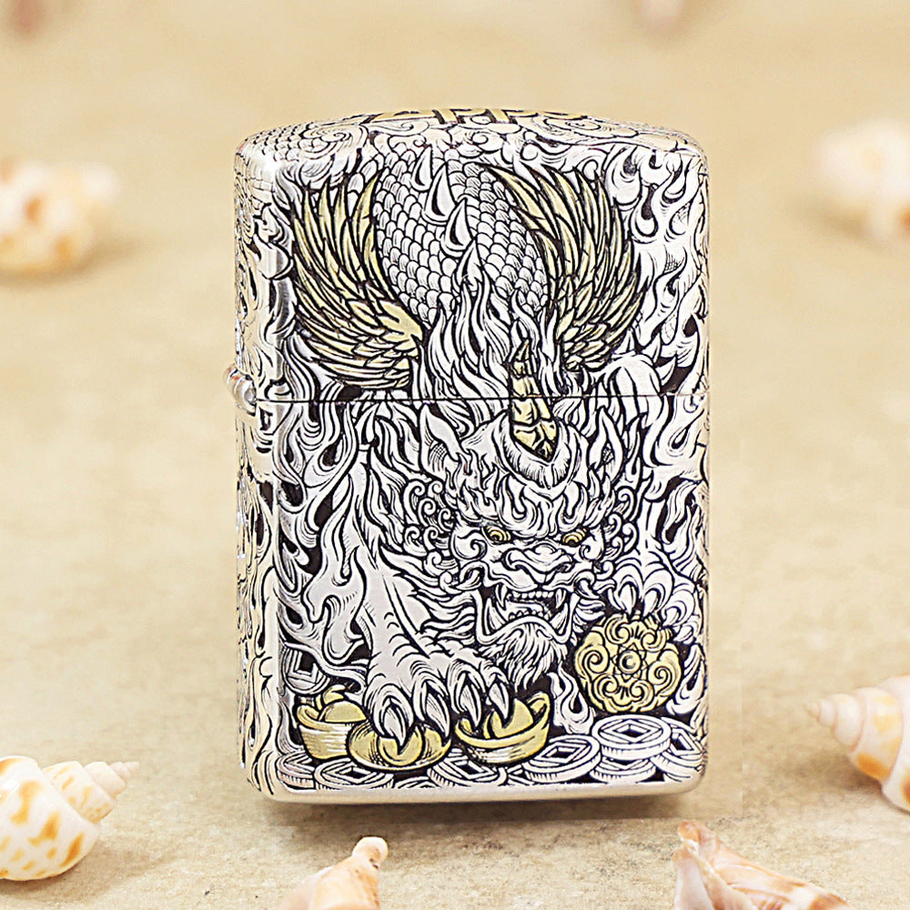 Zippo Dual-Finish Pixiu Prosperity Version (Deluxe Leather Box) - 168-DS17