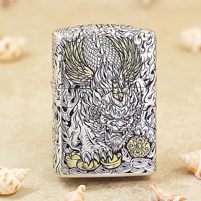 Zippo Dual-Finish Pixiu Prosperity Version (Deluxe Leather Box) - 168-DS17