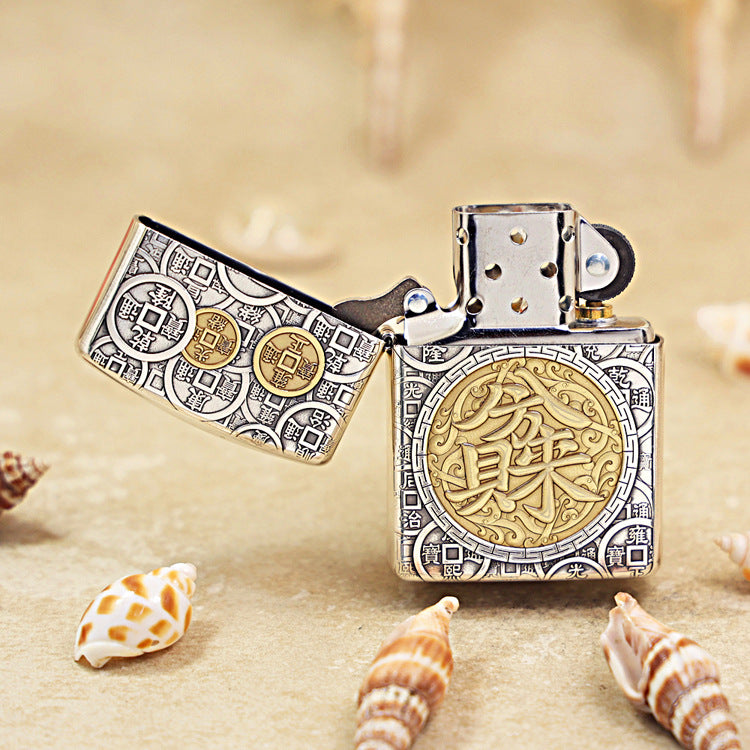 Zippo 'Eight Treasures' Intricate Carve - DS104