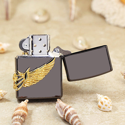 Zippo Flare Wing (Black Ice & Gold Wing) - JP28