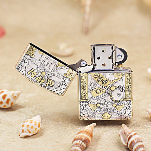 Zippo God of Riches (Cai Shen) Intricate Carve - DS108