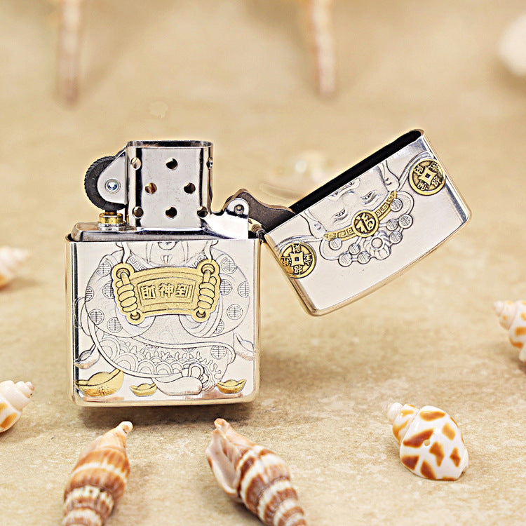 Zippo God of Riches (Cai Shen) Intricate Carve - DS108