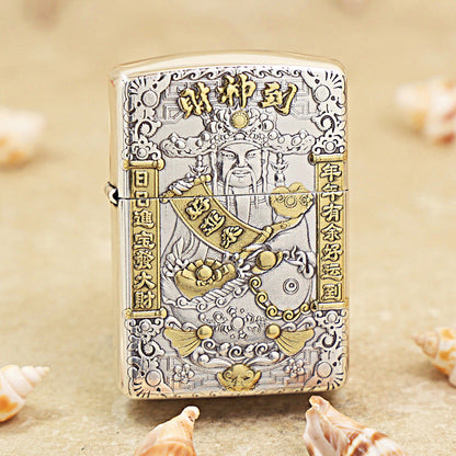 Zippo God of Riches (Cai Shen) Intricate Carve - DS108