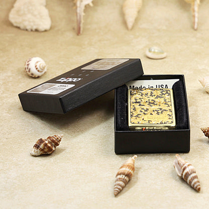 Zippo Gold Plate Intricate Carve Arabesque - Botanical Collection - JP54