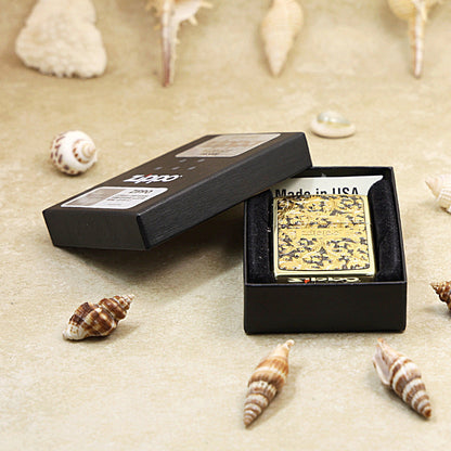 Zippo Gold Plate Intricate Carve Arabesque - Botanical Collection - JP59