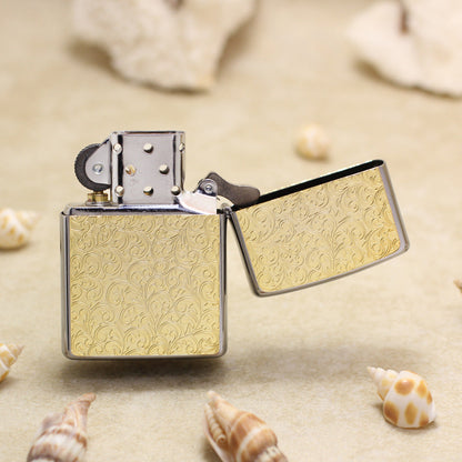 Zippo Gold Plate Double-Sided Botanical Arabesque Medallion - JP66
