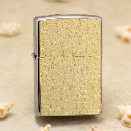 Zippo Gold Plate Double-Sided Botanical Arabesque Medallion - JP66