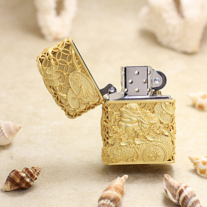 Zippo Gold-Layered 'Money Toad' Case - 205-DS58