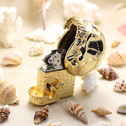 Zippo Solid Heavy-duty Giant Skull - Premium Shine Gold - JP61