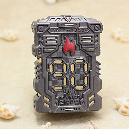Zippo Solid 3d-embossed 90th Anniversary Mecha Digital Case Bundle - CM51