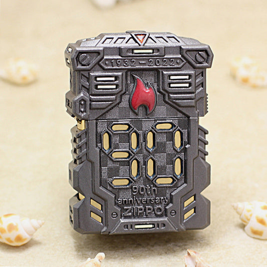 Zippo Solid 3d-embossed 90th Anniversary Mecha Digital Case Bundle - CM51