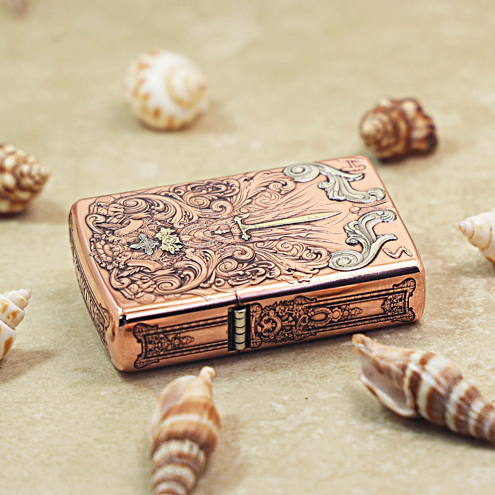 Zippo Solid 3d-embossed Copper Finish Sword of Judgment and Crucifix - CM18