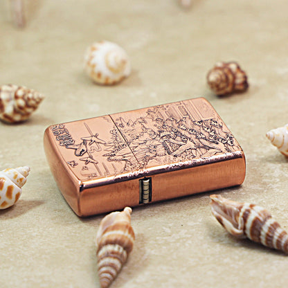 Zippo Solid 3d-embossed Copper Finish Wind Rises Water Success Landscape - CM33