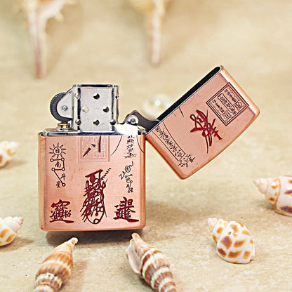Zippo Solid 3d-embossed Copper Finish Zhao Gongming God of Riches on Tiger - CM34