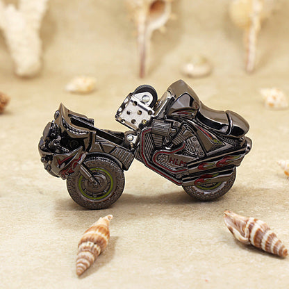 Zippo Solid 3d-embossed Dark Finish Motorcycle Figurine Case Bundle - CM11