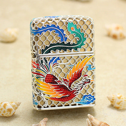 Zippo Solid 3d-embossed Serpent and Phoenix Bring Prosperity Pair Bundle - CM54