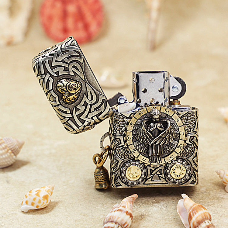 Zippo Solid 3d-embossed Embellished Protector Angel and Celtic Knotwork - CM07
