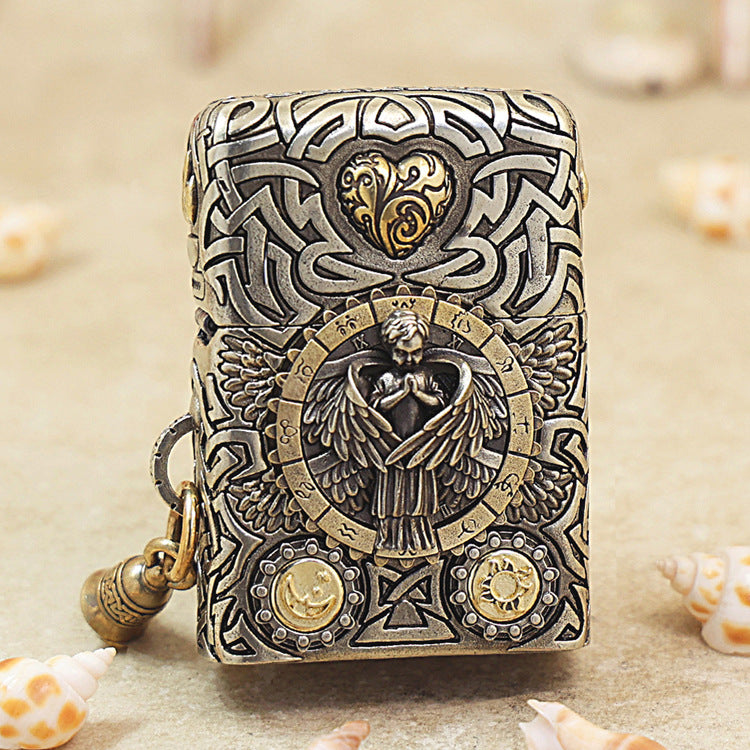 Zippo Solid 3d-embossed Embellished Protector Angel and Celtic Knotwork - CM07