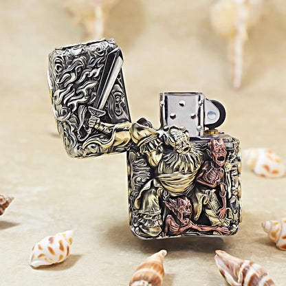 Zippo Solid 3d-embossed Embellished Zhong Kui Demon Slayer - CM03
