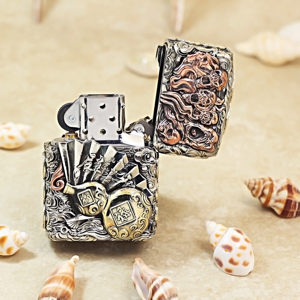 Zippo Solid 3d-embossed Embellished Zhong Kui Demon Slayer - CM03