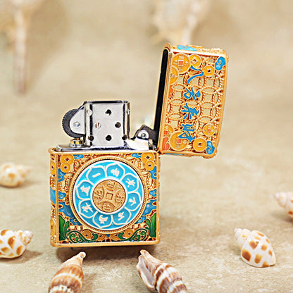 Zippo Solid 3d-embossed Gold Abacus and Bringing in Riches Medallion - CM05