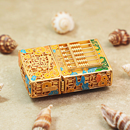 Zippo Solid 3d-embossed Gold Abacus and Bringing in Riches Medallion - CM05
