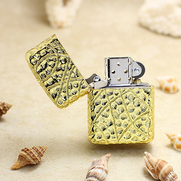 Zippo Solid 3d-embossed Gold Warrior Heavy-duty Case Bundle - CM40